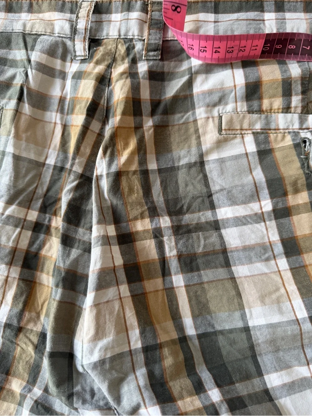 Vintage cotton PRONTO UOMO BLUE Plaid Flat Front Shorts